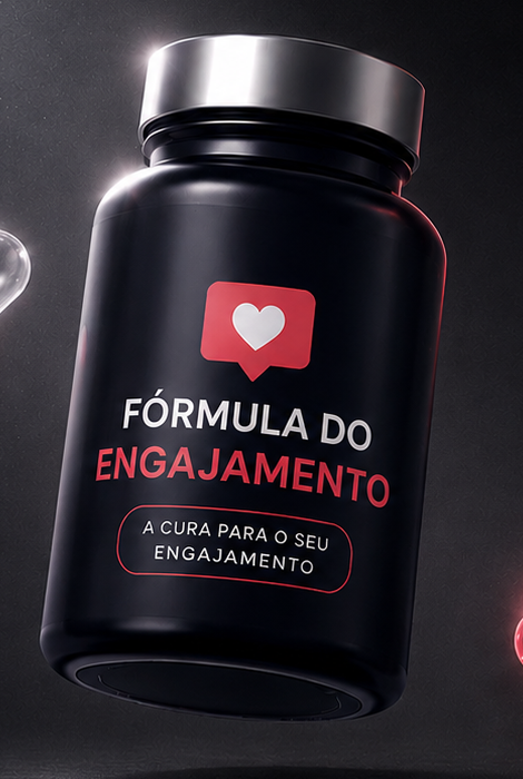 Frasco Fórmula do Engajamento, representando a cura para o engajamento digital